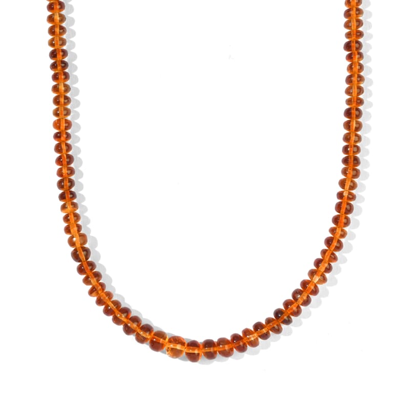D'Joy AAA Santa Ana Madeira Citrine 80.00 ctw Beaded Necklace in 18K Vermeil Yellow Gold Over Sterling Silver 18 Inches