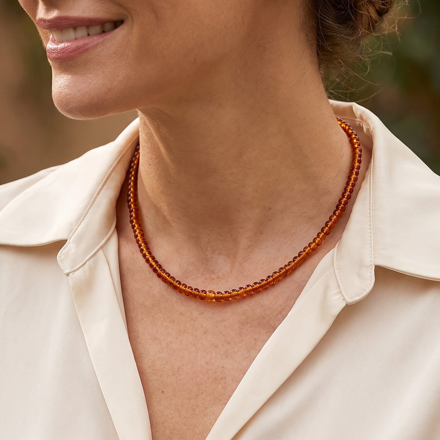 D'Joy AAA Santa Ana Madeira Citrine 80.00 ctw Beaded Necklace in 18K Vermeil Yellow Gold Over Sterling Silver 18 Inches