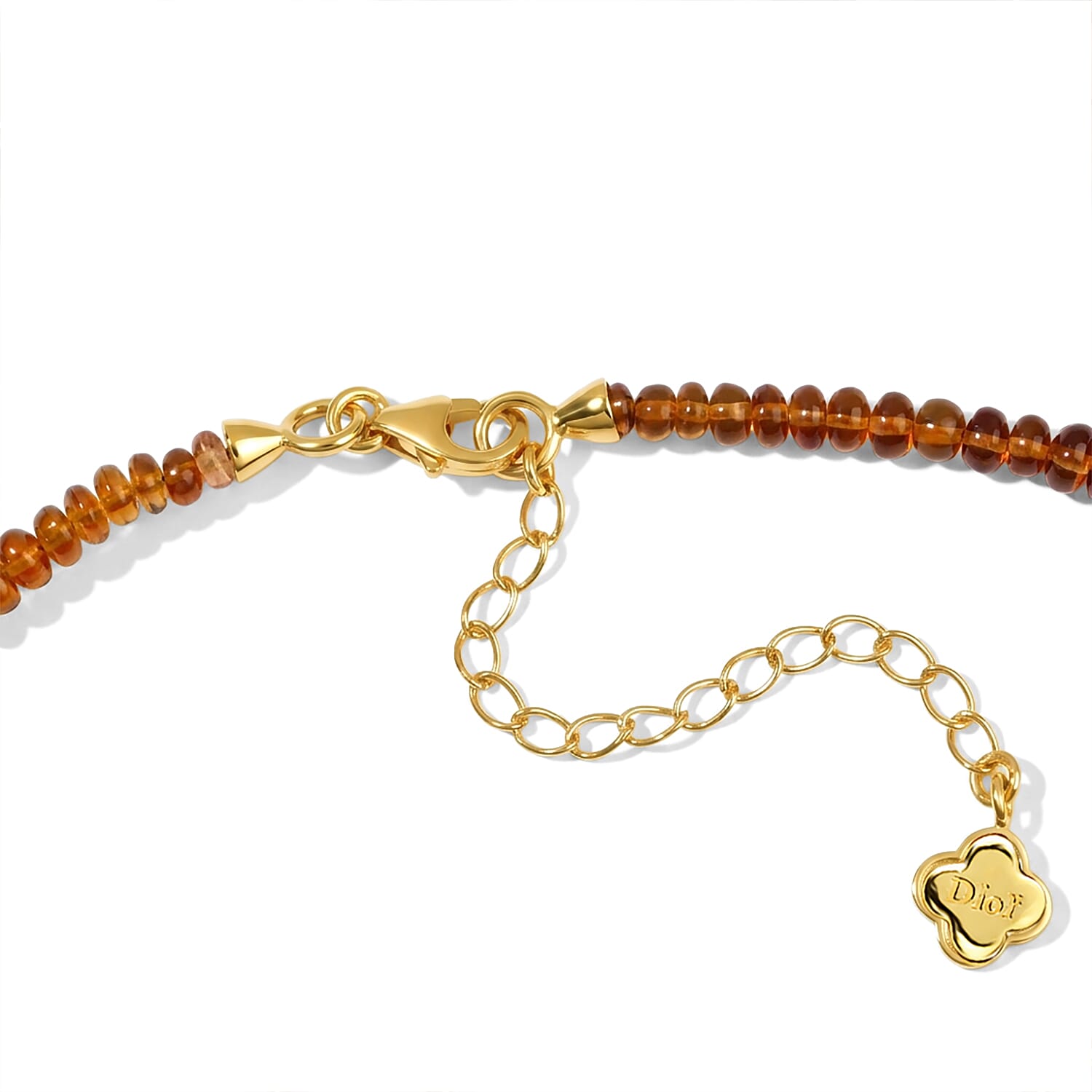 D'Joy AAA Santa Ana Madeira Citrine 80.00 ctw Beaded Necklace in 18K Vermeil Yellow Gold Over Sterling Silver 18 Inches