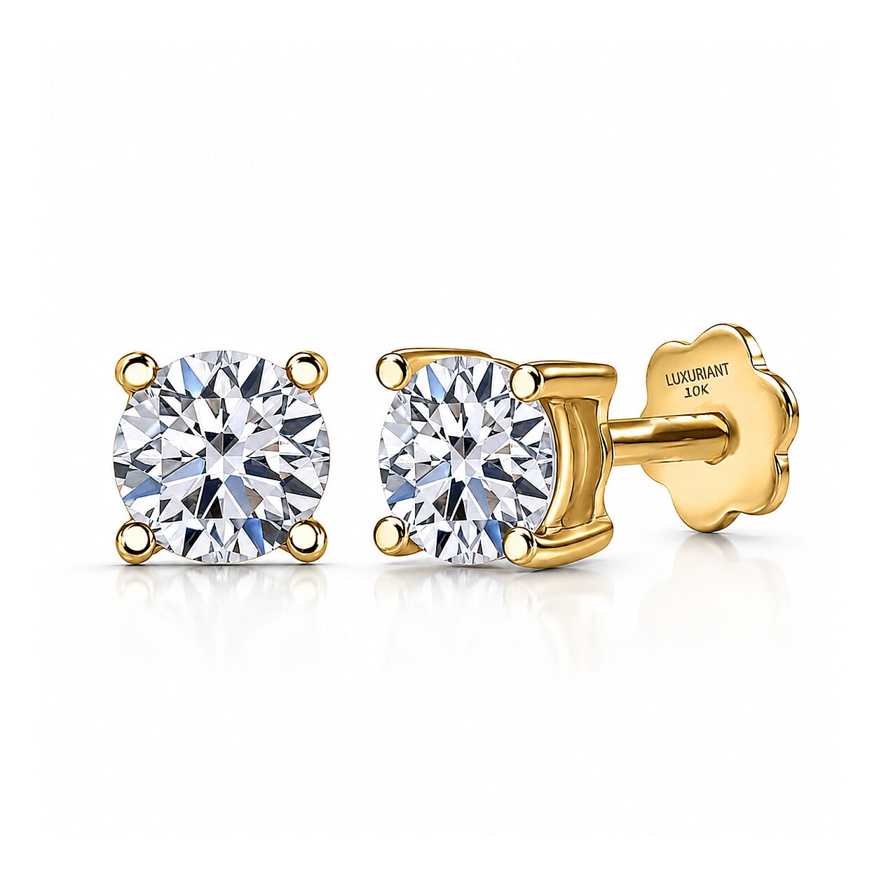 Luxuriant Lab Grown Diamond E-F VS 0.50 ctw Stud Earrings in 10K Yellow Gold