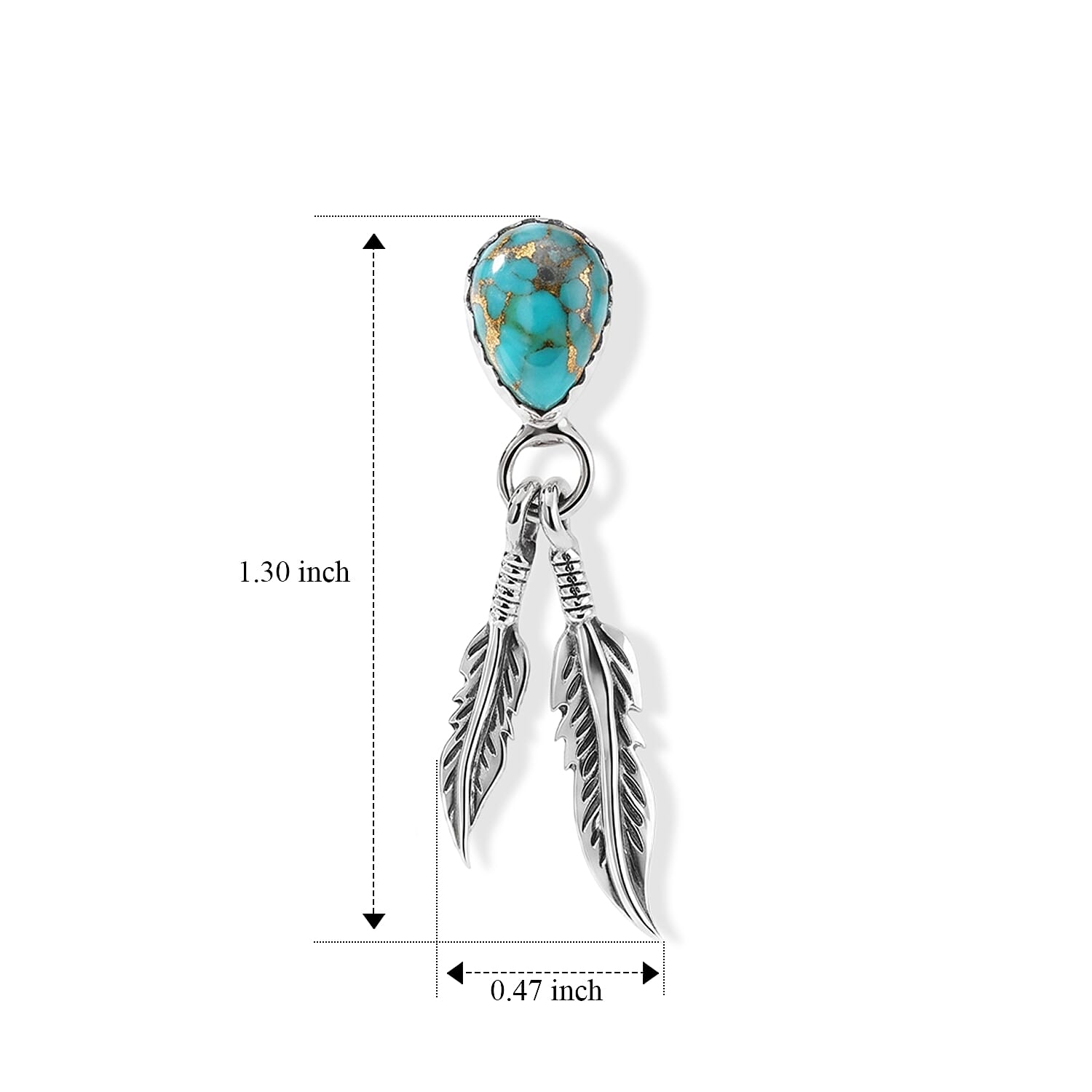 Sant Fe Style Blue Mojave Turquoise  Earring Sterling Silver 0.24 ctw