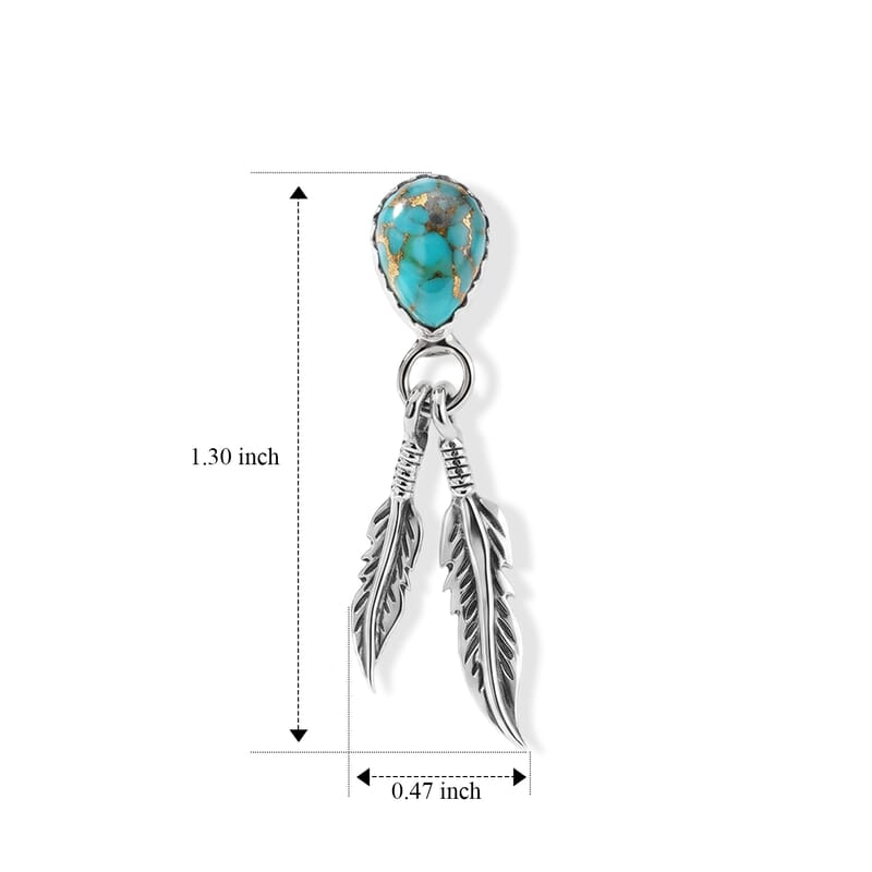 Sant Fe Style Blue Mojave Turquoise  Earring Sterling Silver 0.24 ctw