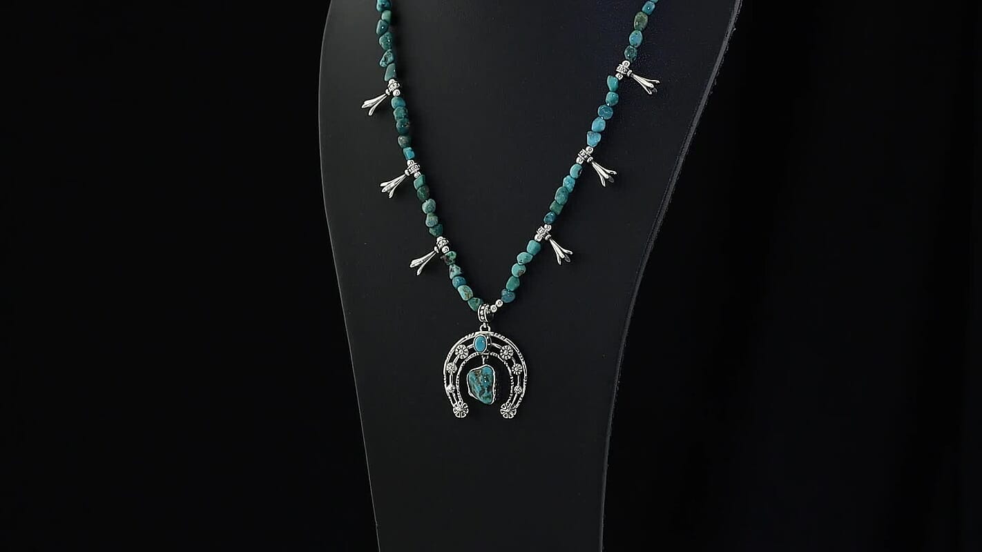 D''Joy Royal Hubei Turquoise 82.90 ctw Beaded Necklace in Sterling Silver 18 Inches