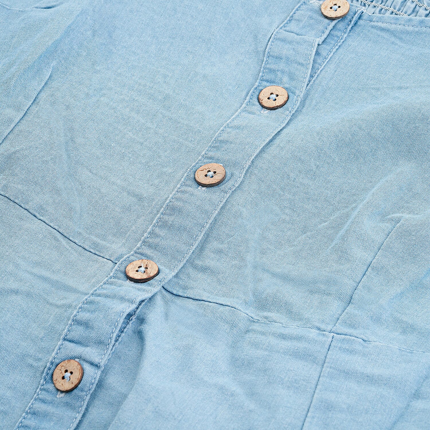 Linen and Limes Chambray Button Front Midi Dress Plus - 1X