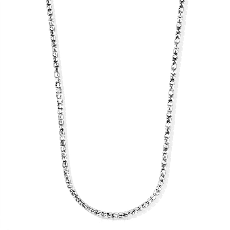 4.5mm Ice Chain Necklace in Rhodium Over Sterling Silver 27.50 Grams 20 Inches