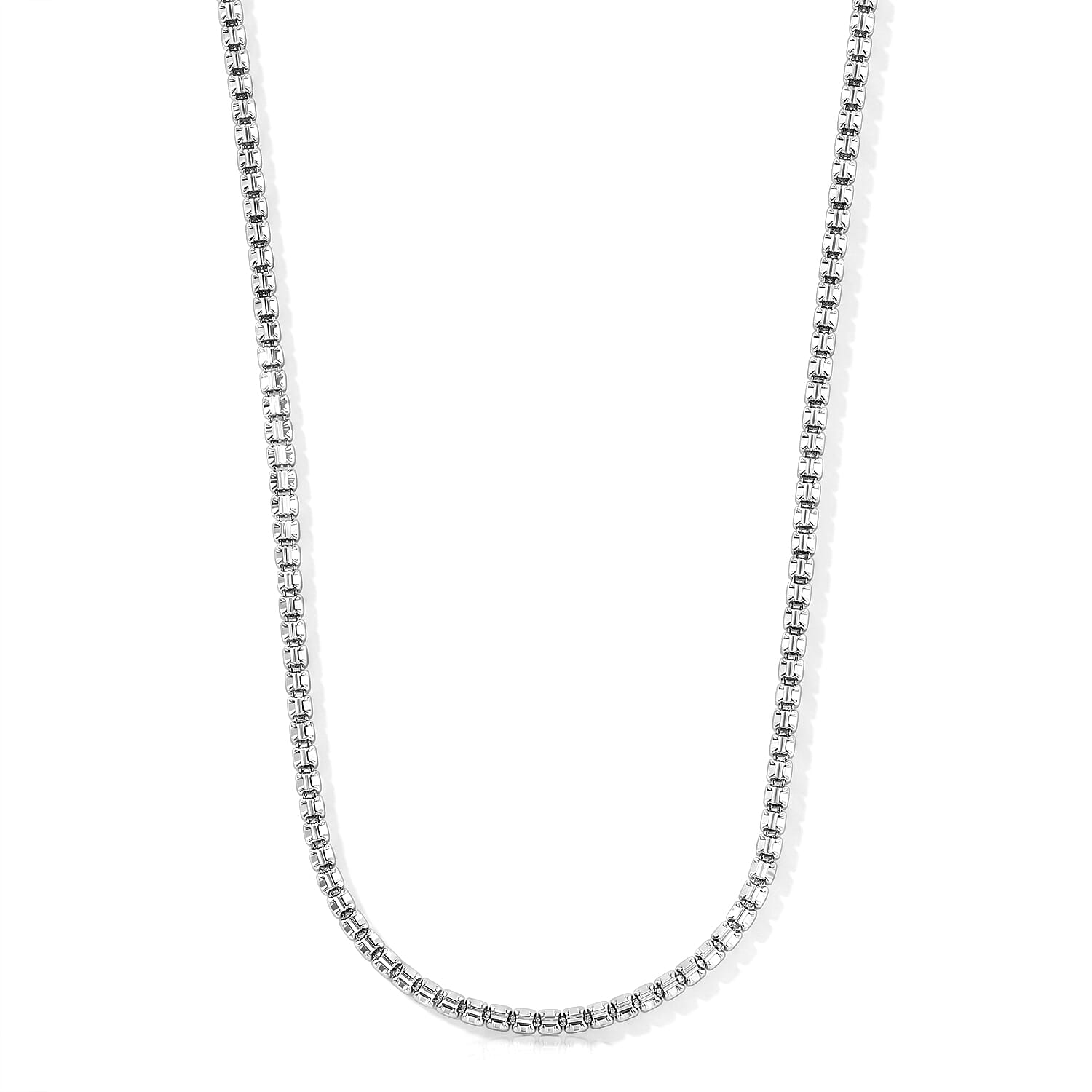 4.5mm Ice Chain Necklace in Rhodium Over Sterling Silver 33.50 Grams 24 Inches
