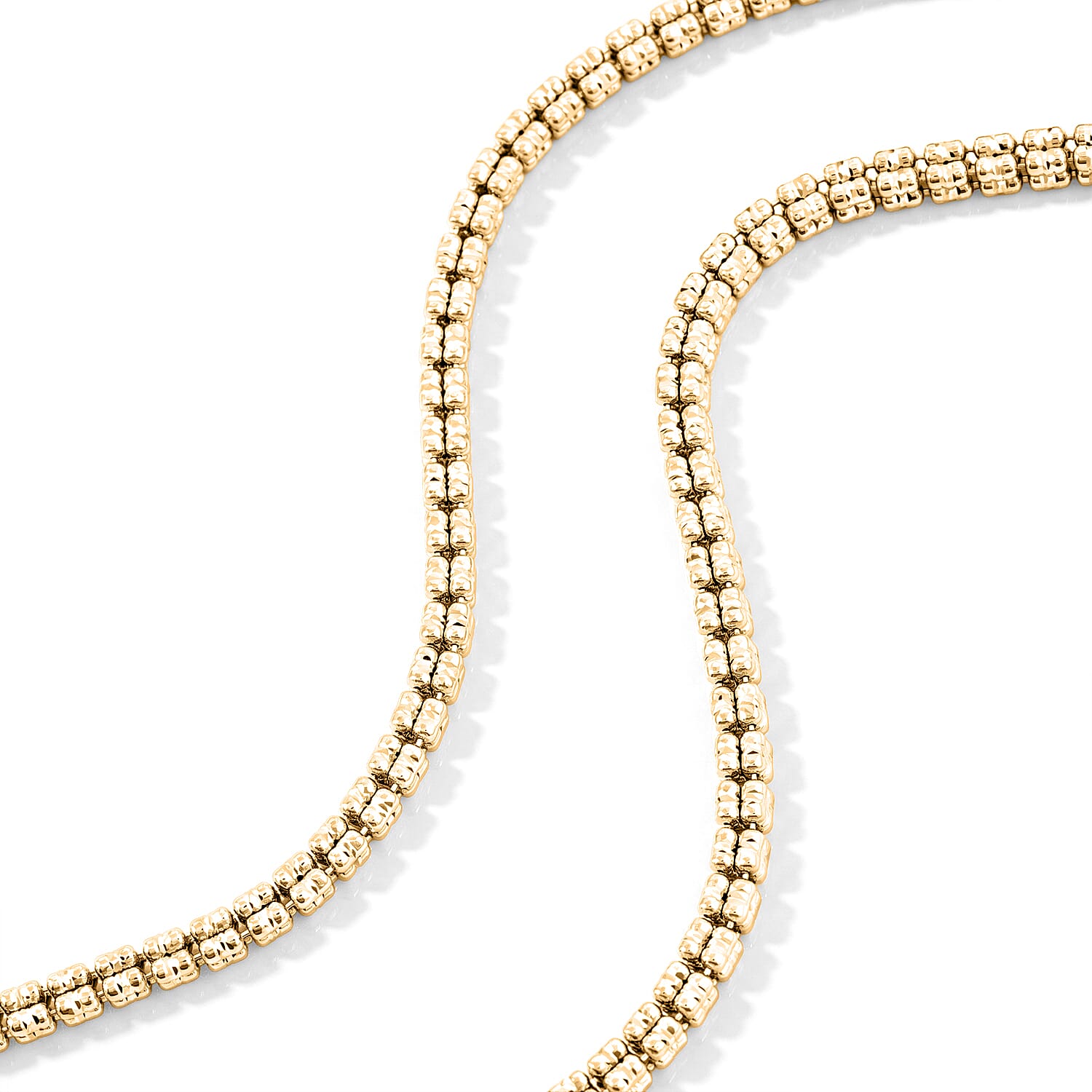 4.5mm Ice Chain Necklace in 14K Yellow Gold Over Sterling Silver 25.0 Grams 18 Inches