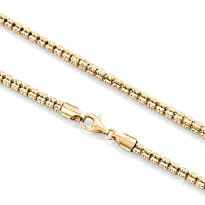 4.5mm Ice Chain Necklace in 14K Yellow Gold Over Sterling Silver 25.0 Grams 18 Inches