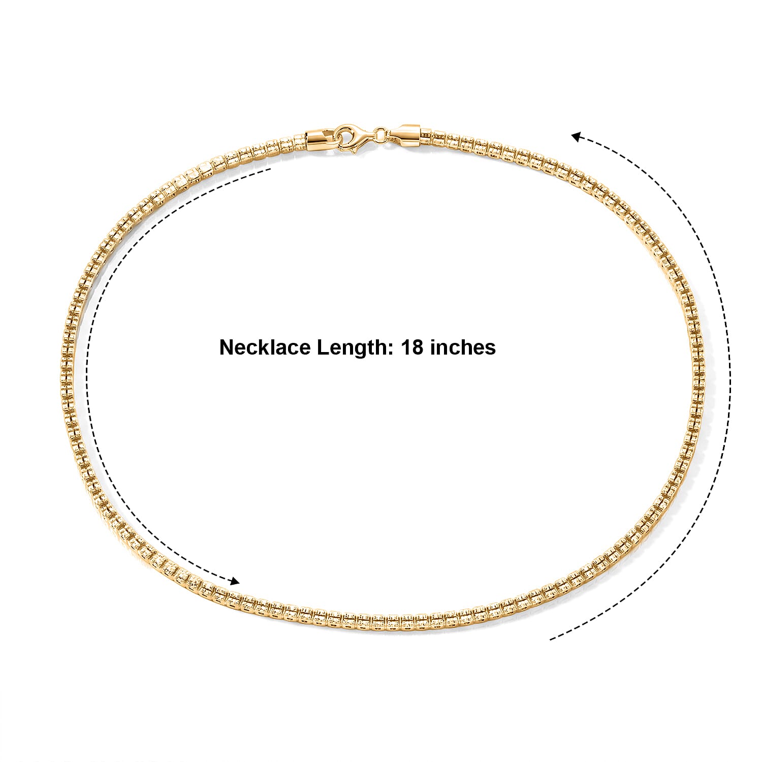 4.5mm Ice Chain Necklace in 14K Yellow Gold Over Sterling Silver 25.0 Grams 18 Inches