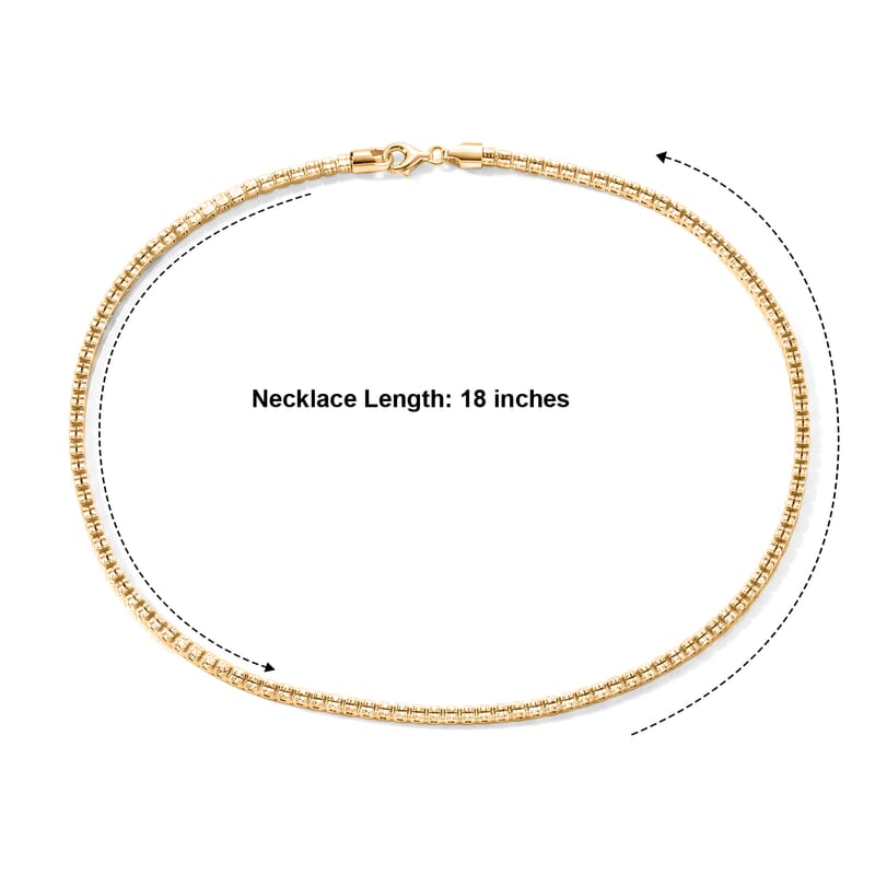 Italian 4.5mm Ice Chain Necklace in 14K Yellow Gold Over Sterling Silver 25.0 Grams 18 Inches
