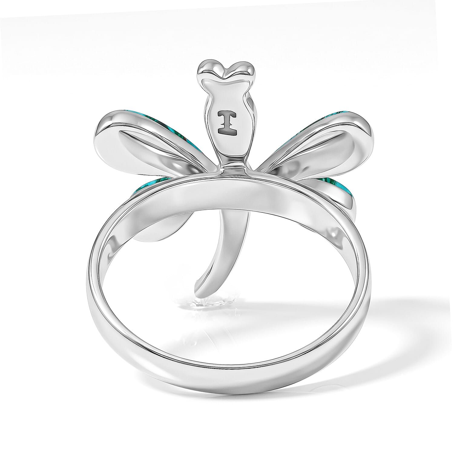 Santa Fe Style Mojave Blue Turquoise 0.30 ctw Dragonfly Ring in Sterling Silver (Size 10.0)