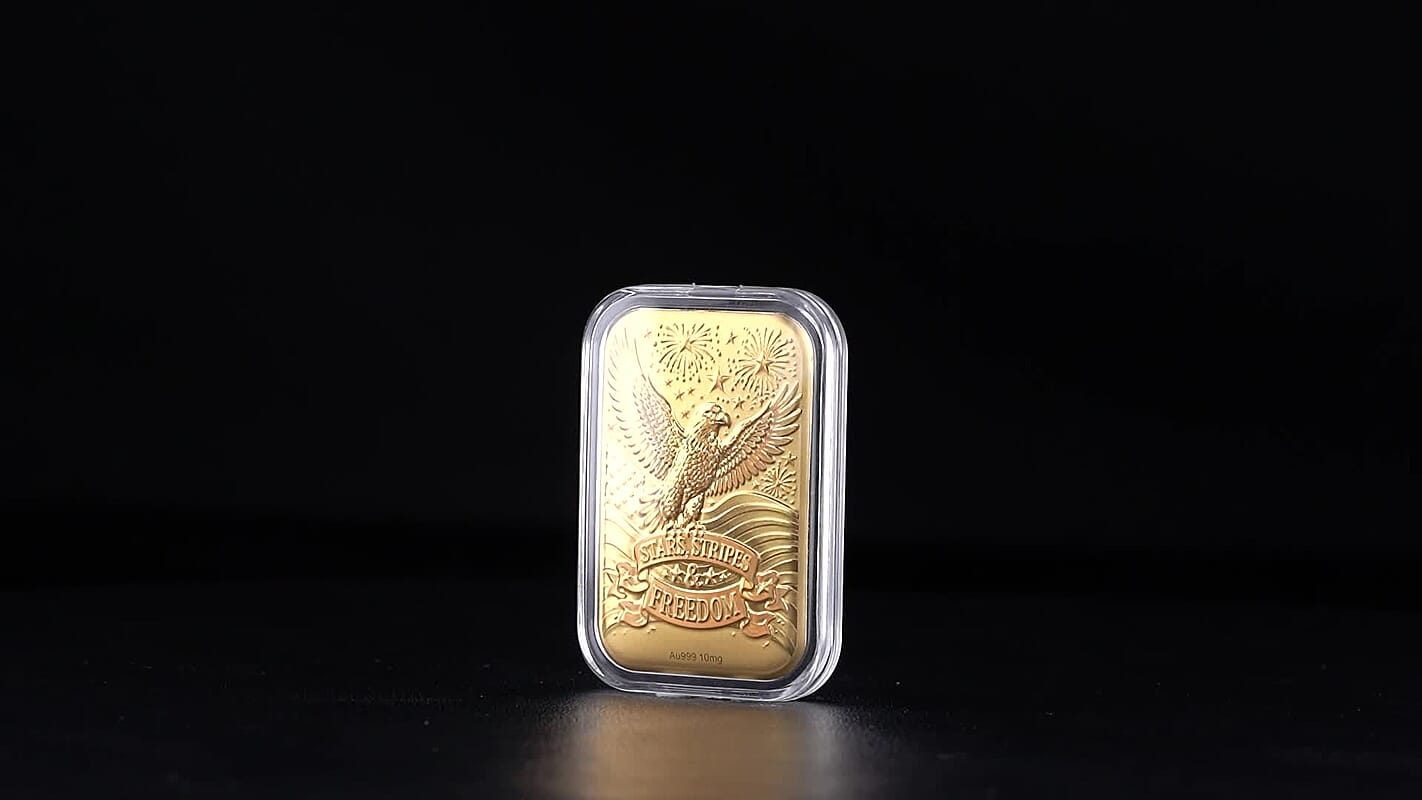 24K Gold Rainbow Eagle Embossed Sheet (31x45.5mm) 10mg