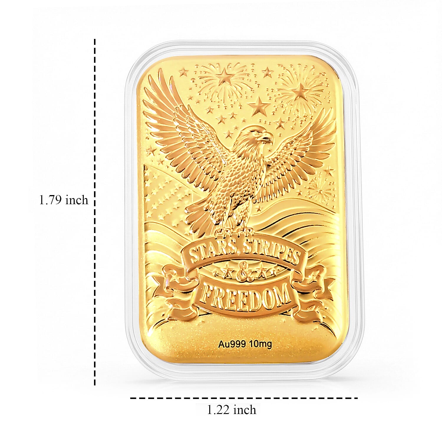 24K Gold Rainbow Eagle Embossed Sheet (31x45.5mm) 10mg