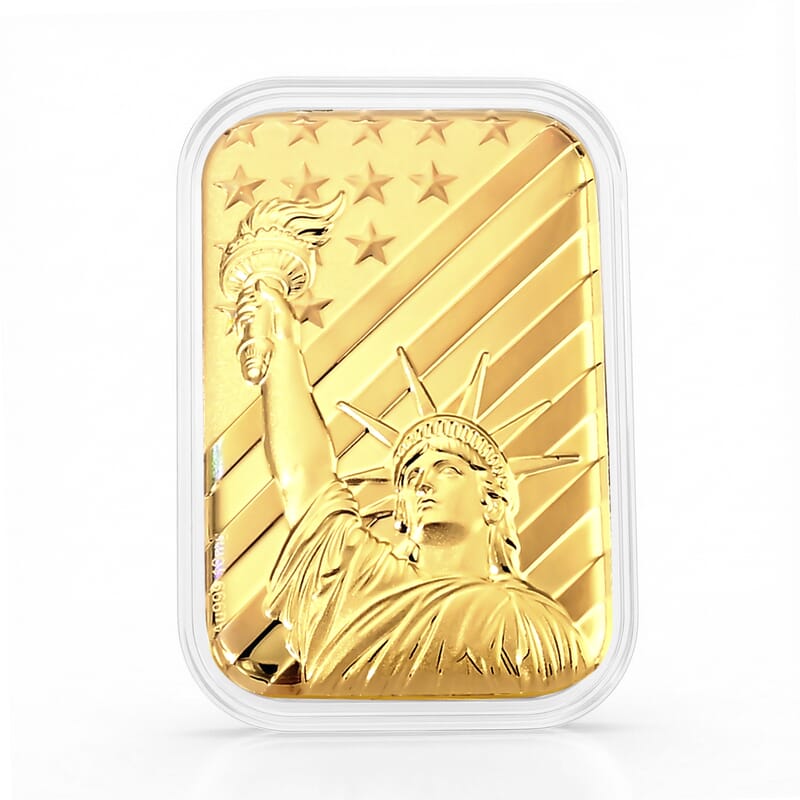 24K Gold Rainbow Statue of Liberty Embossed Sheet (31x45.5mm) 10mg