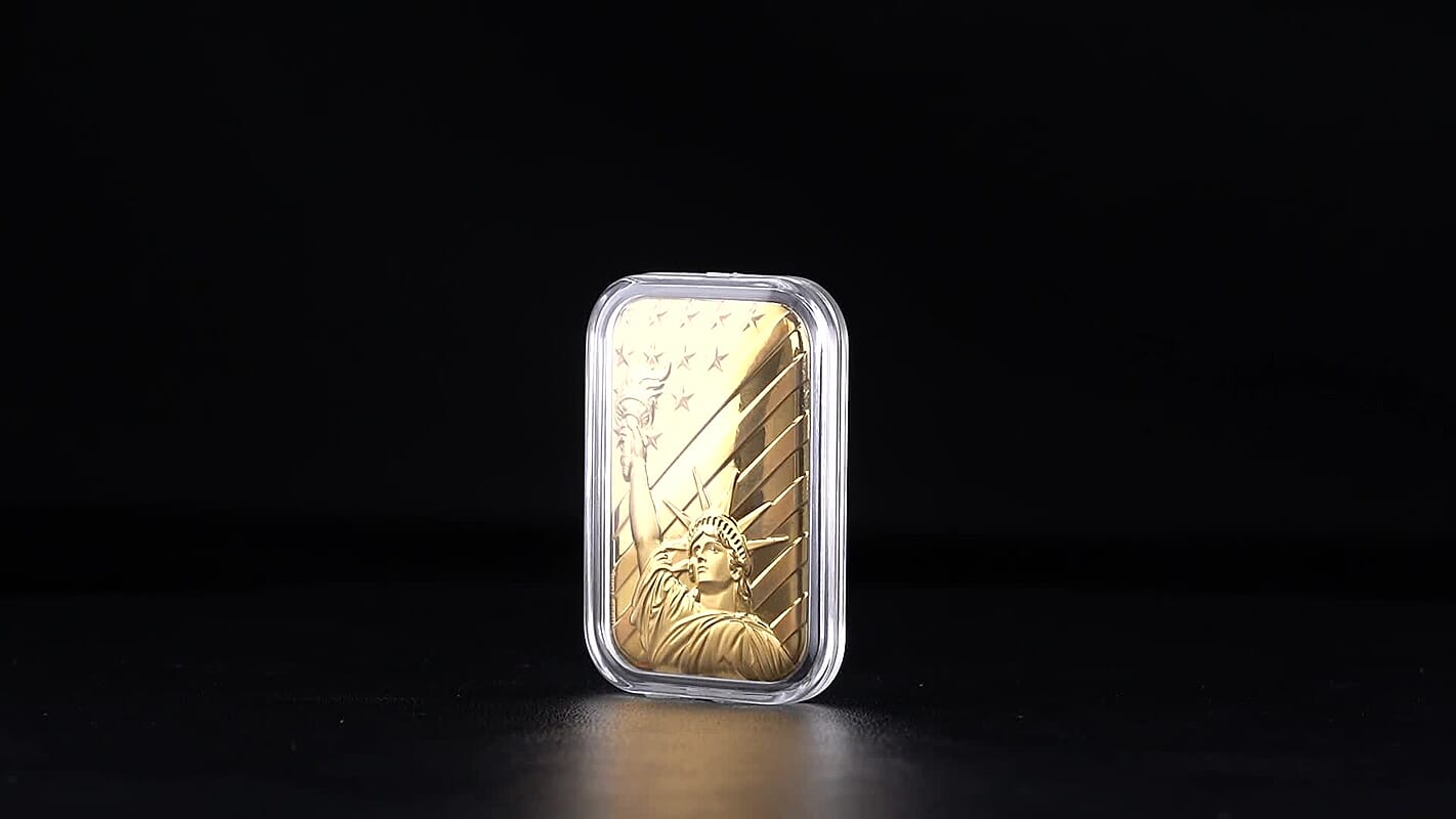 24K Gold Rainbow Statue of Liberty Embossed Sheet (31x45.5mm) 10mg