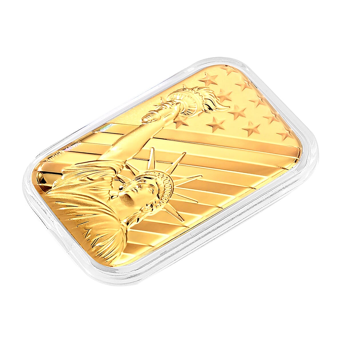24K Gold Rainbow Statue of Liberty Embossed Sheet (31x45.5mm) 10mg
