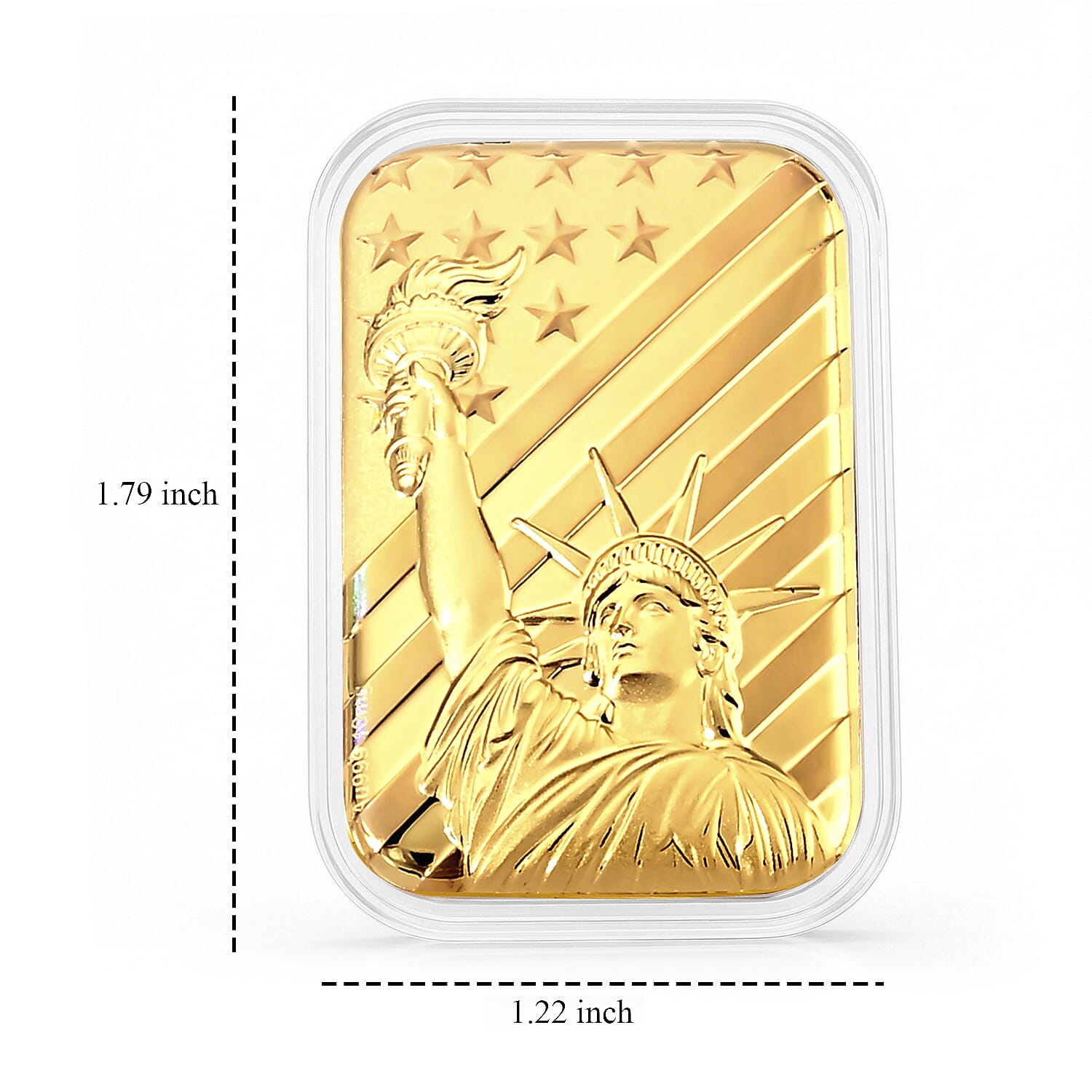 24K Gold Rainbow Statue of Liberty Embossed Sheet (31x45.5mm) 10mg