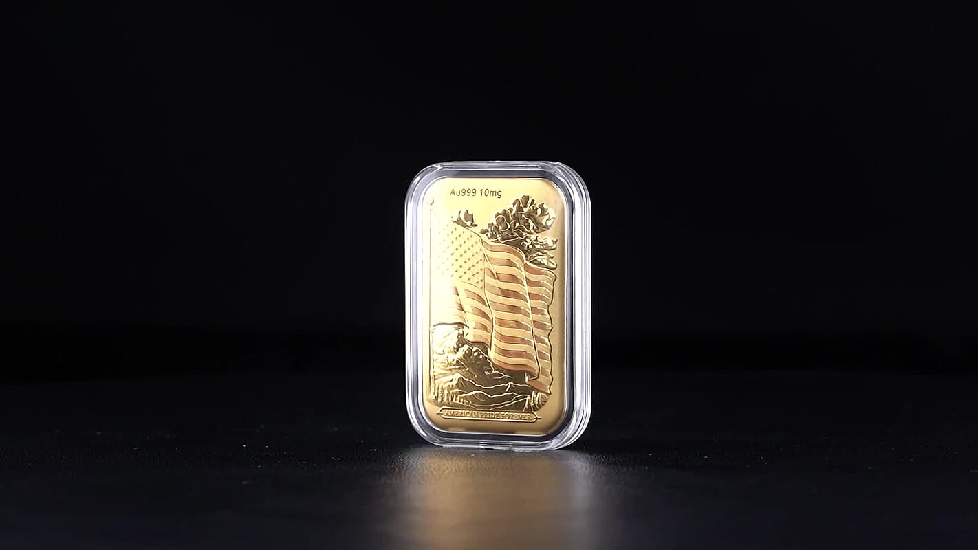 24K Gold Rainbow American Flag Embossed Sheet (31x45.5mm) 10mg