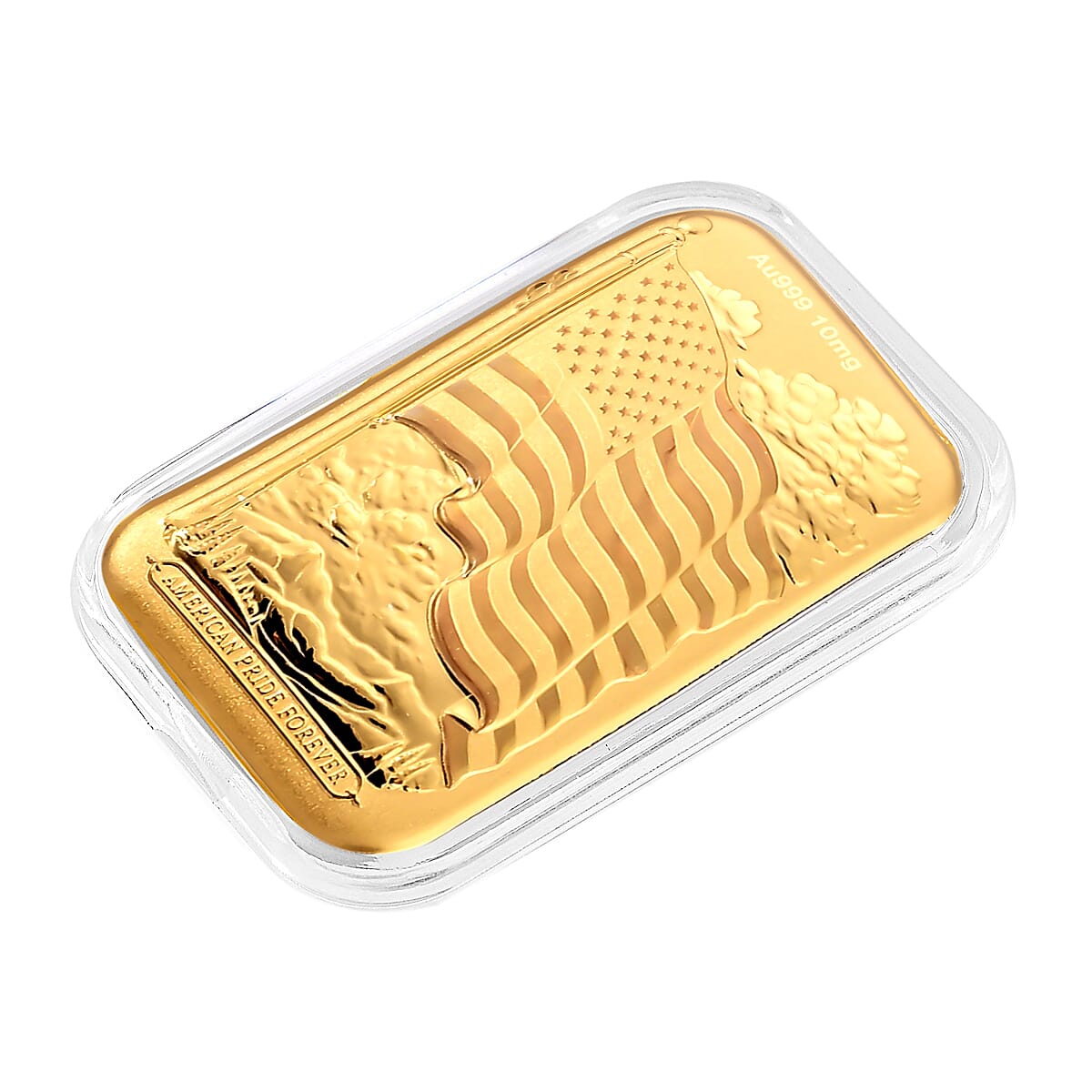 24K Gold Rainbow American Flag Embossed Sheet (31x45.5mm) 10mg