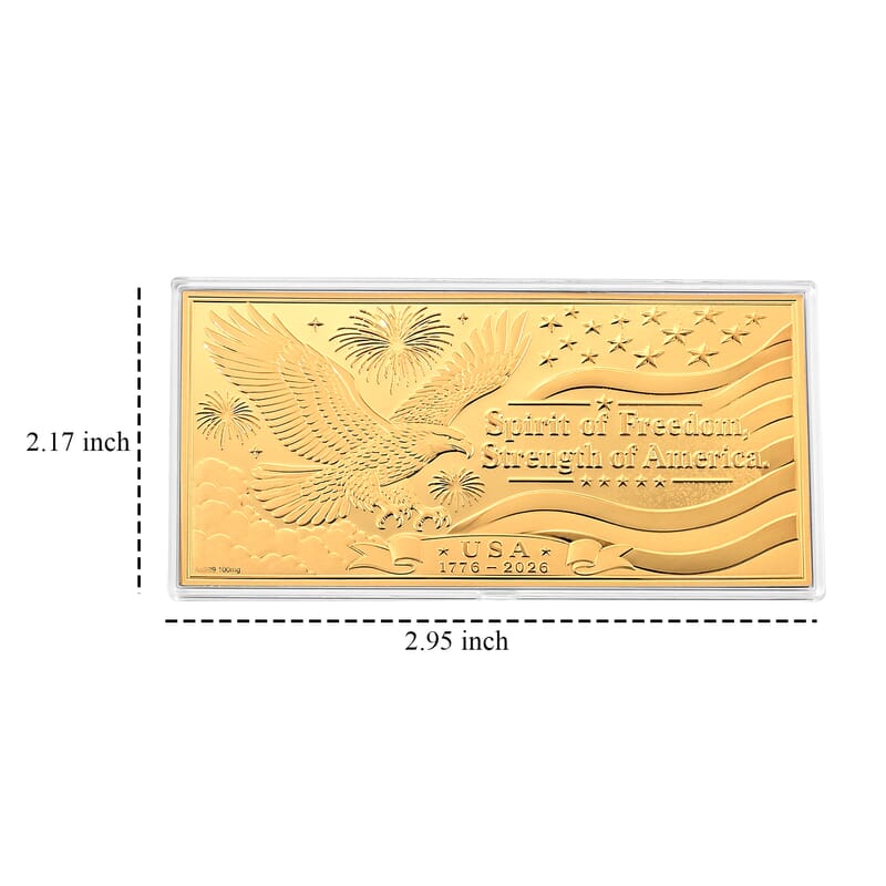 24K Gold Rainbow Spirit of Freedom Strength of America Embossed Sheet (15.5x7.5cm) 100mg