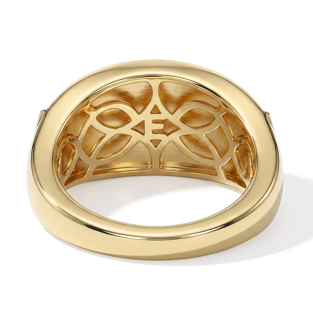 EverTrue Red Enameled Sandblast Texture Scarlet Peaks Ring in 18K YG Plated (Size 5.0)
