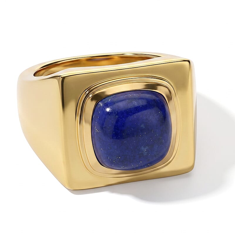 EverTrue Lapis Lazuli 5.30 ctw Men's Ring in 18K YG Plated (Size 9.0)