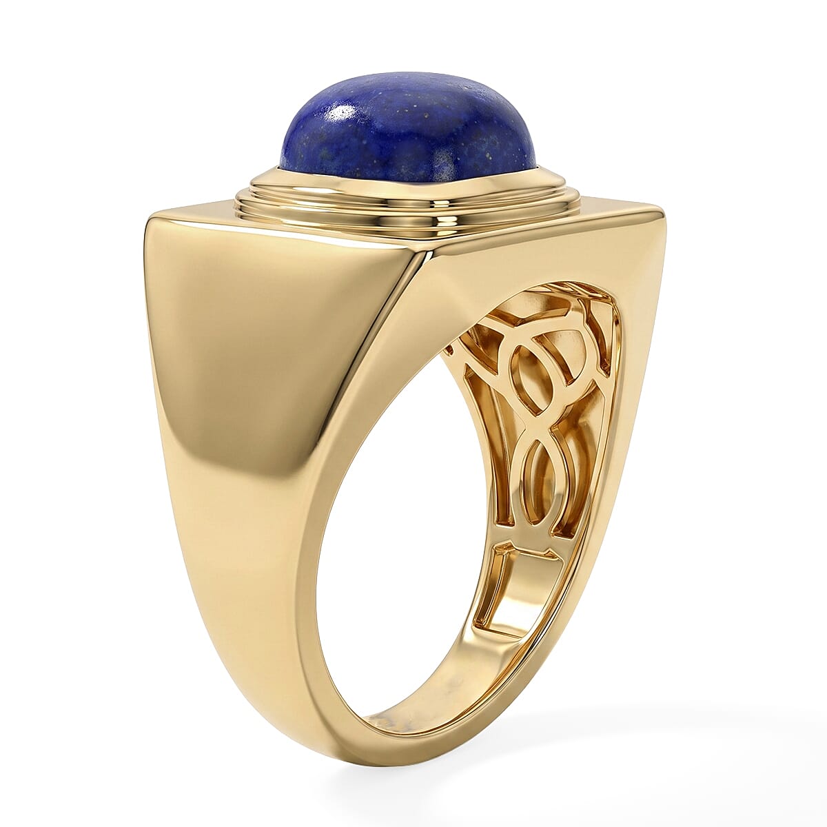 EverTrue Lapis Lazuli 5.30 ctw Men's Ring in 18K YG Plated (Size 9.0)