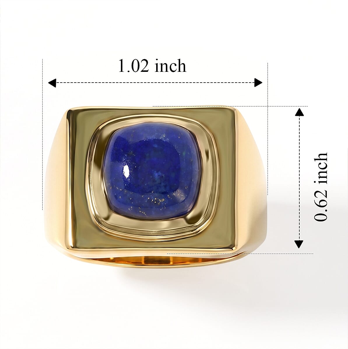 EverTrue Lapis Lazuli 5.30 ctw Men's Ring in 18K YG Plated (Size 9.0)