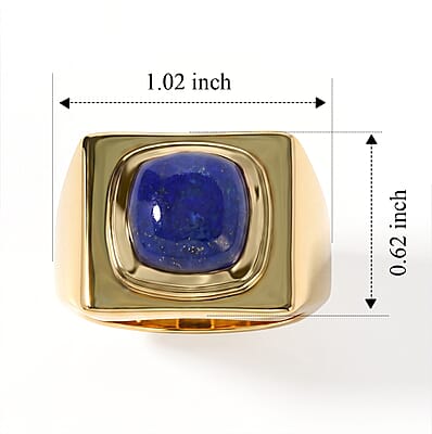 EverTrue Lapis Lazuli 5.30 ctw Men's Ring in 18K YG Plated (Size 9.0)