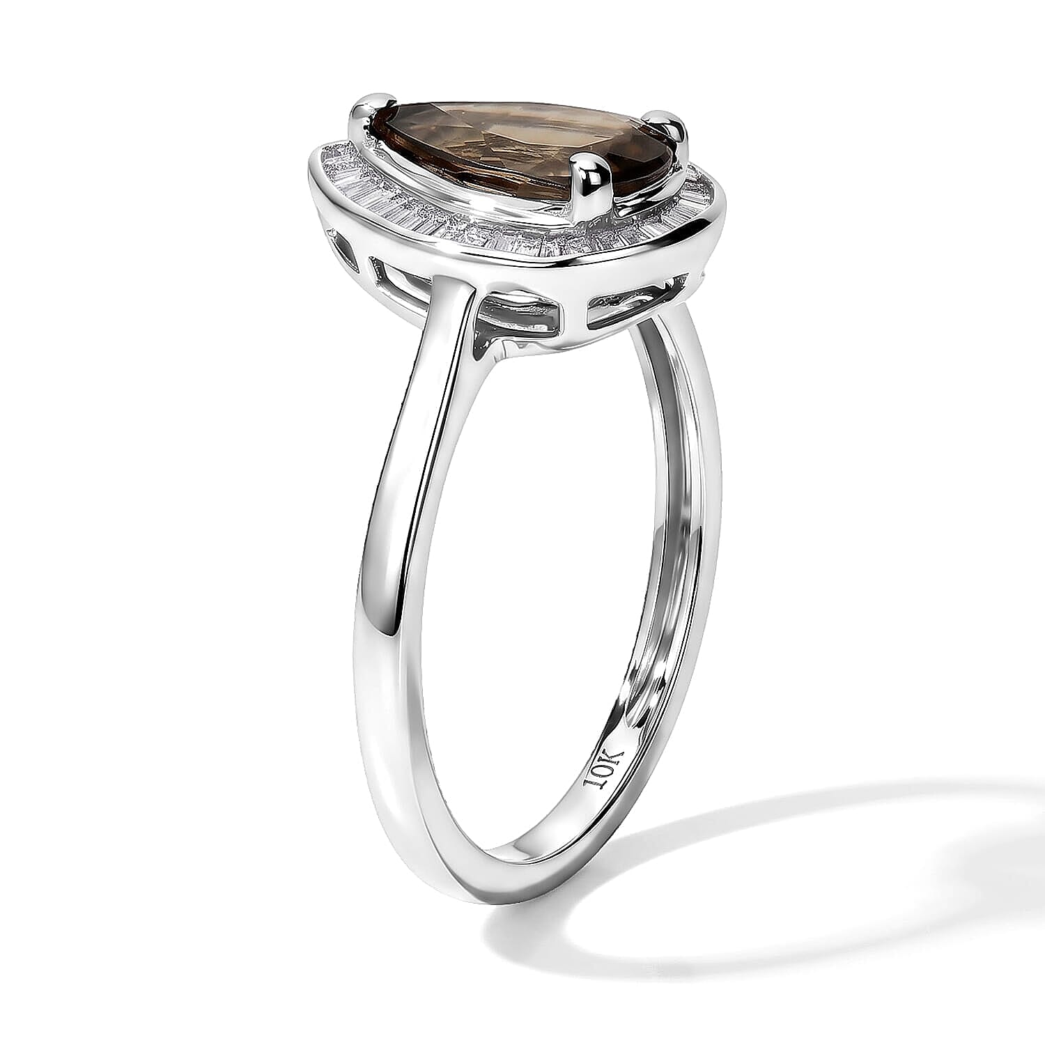 Premium Golden Tanzanite and Diamond I2 1.40 ctw Halo Ring in 10K White Gold (Size 5.0)