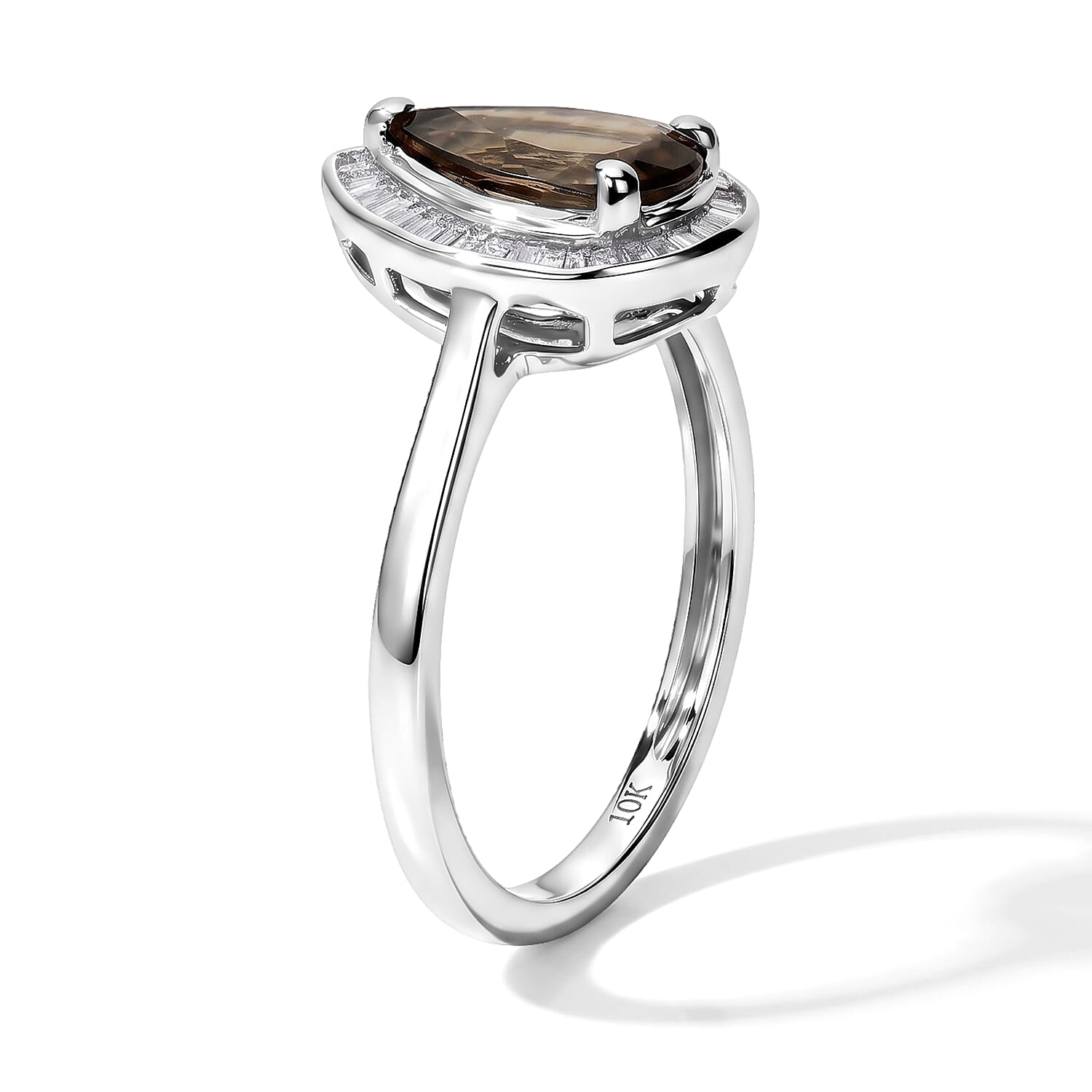 Premium Golden Tanzanite and Diamond I2 1.40 ctw Halo Ring in 10K White Gold (Size 6.0)