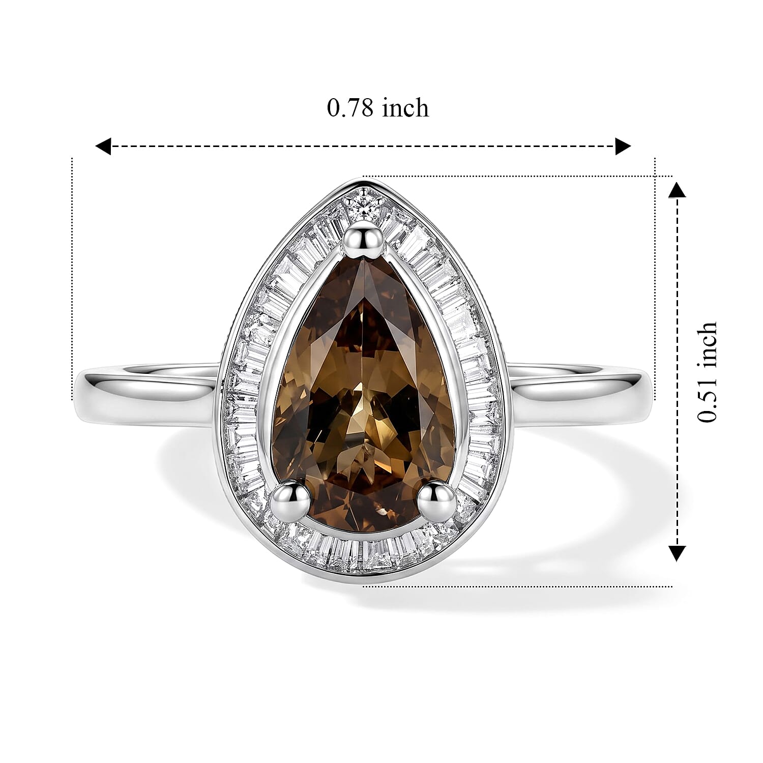 Premium Golden Tanzanite and Diamond I2 1.40 ctw Halo Ring in 10K White Gold (Size 6.0)