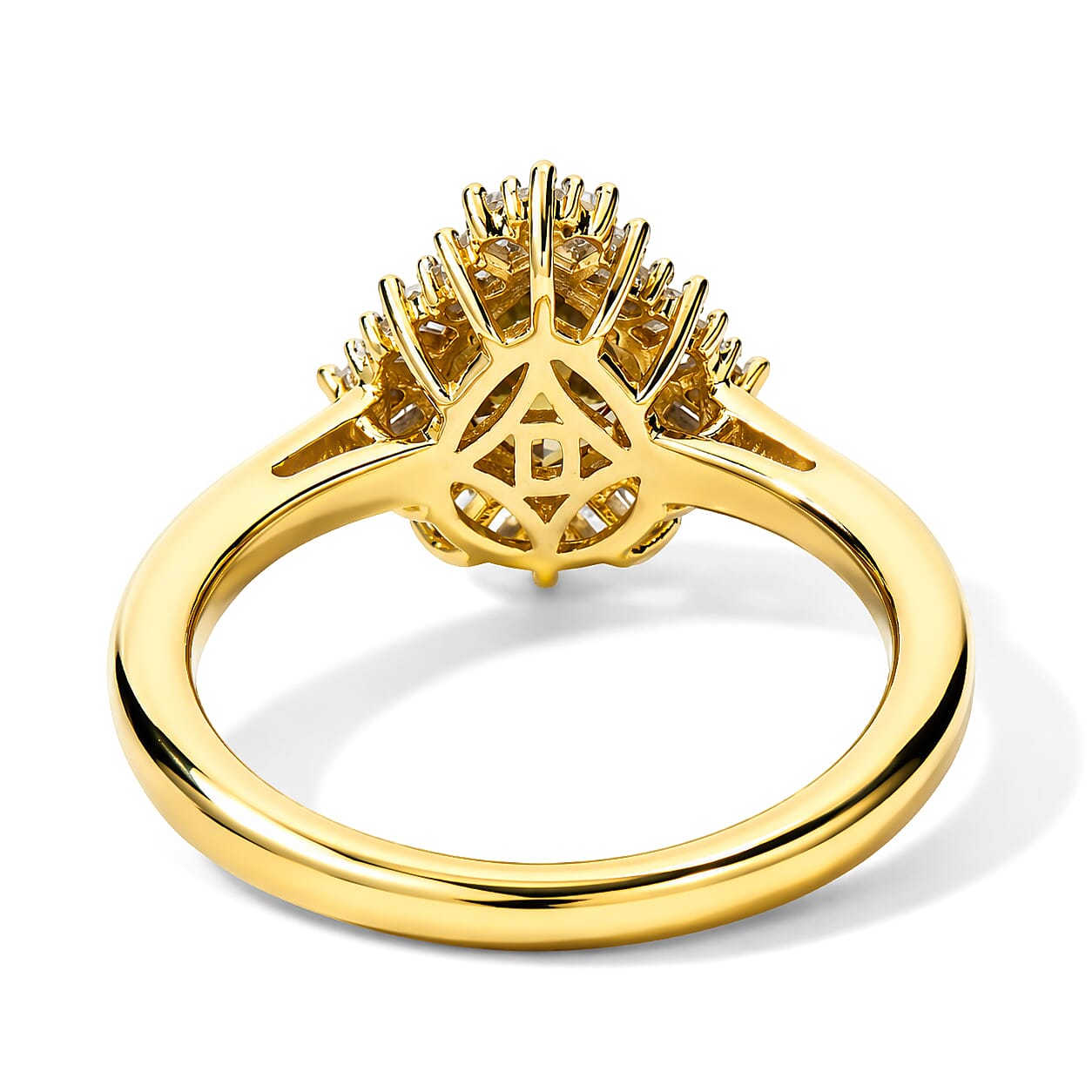 D'Joy Premium Natural Golden Tanzanite and Diamond 0.85 ctw Ring in 18K Vermeil Yellow Gold Over Sterling Silver (Size 6.0)
