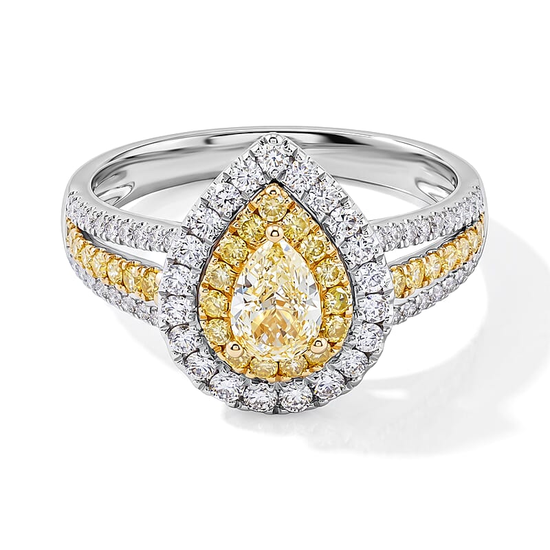 Modani Yellow and White Diamond 1.28 ctw Ring in 14K Yellow Gold (Size 5.0)