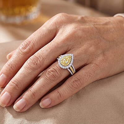 Modani Yellow and White Diamond 1.28 ctw Ring in 14K Yellow Gold (Size 5.0)