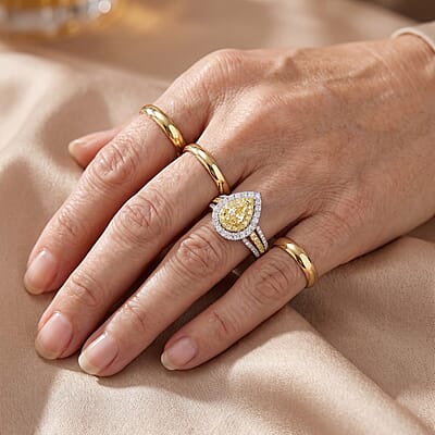 Modani Yellow and White Diamond 1.28 ctw Ring in 14K Yellow Gold (Size 5.0)
