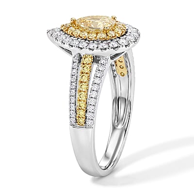 Modani Yellow and White Diamond 1.28 ctw Ring in 14K Yellow Gold (Size 5.0)
