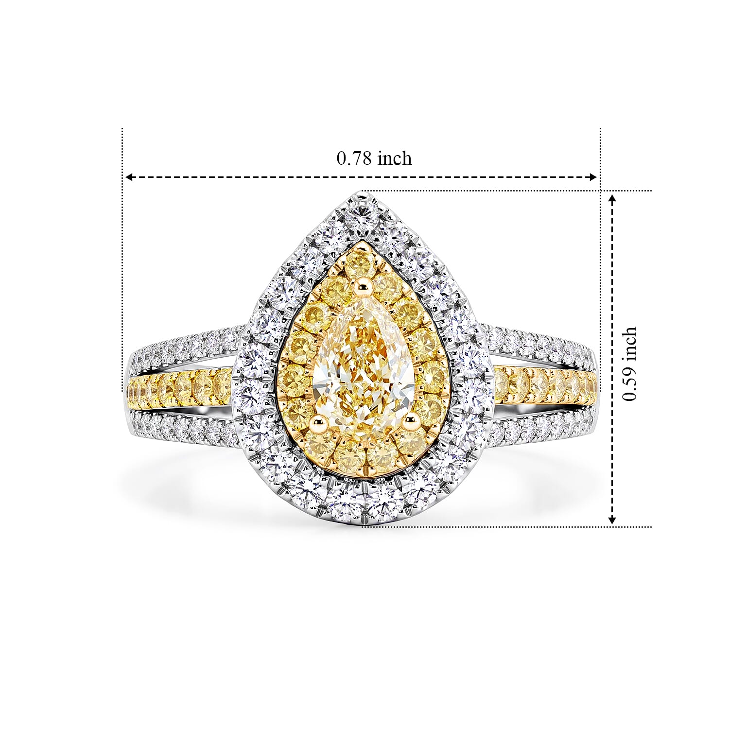 Modani Yellow and White Diamond 1.28 ctw Ring in 14K Yellow Gold (Size 5.0)