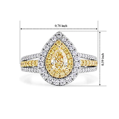 Modani Yellow and White Diamond 1.28 ctw Ring in 14K Yellow Gold (Size 5.0)