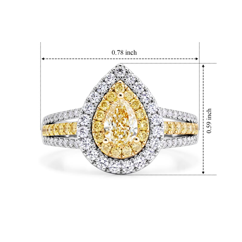 Modani Yellow and White Diamond G SI2 1.28 ctw Ring in 14K Yellow Gold (Size 6.0)