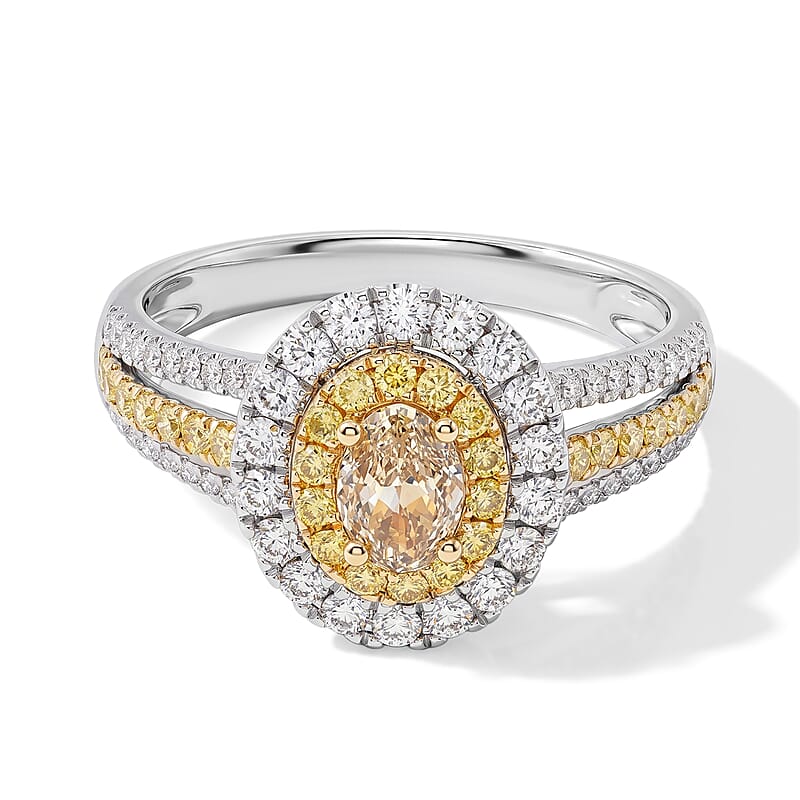 Modani Yellow and White Diamond 1.29 ctw Ring in 14K Yellow Gold (Size 5.0)