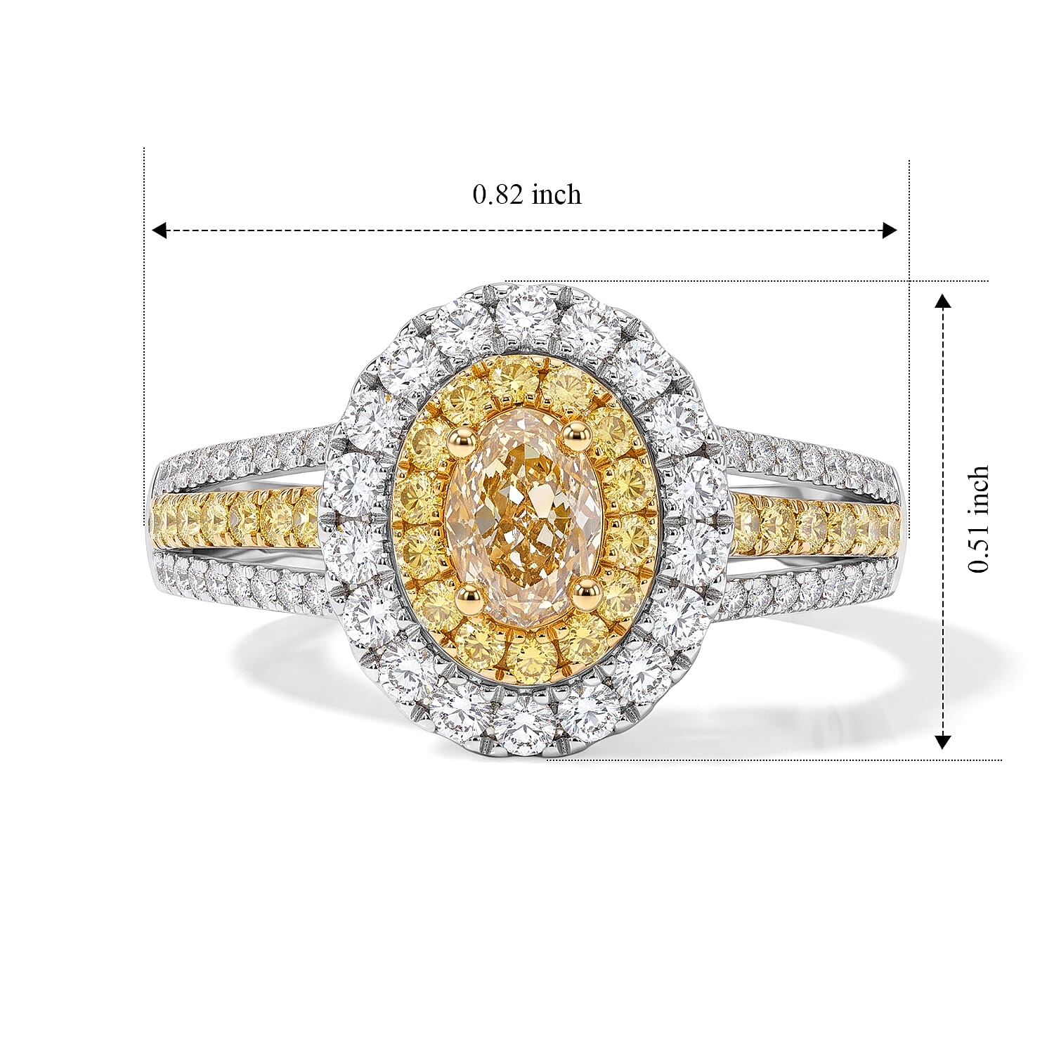 Modani Yellow and White Diamond 1.29 ctw Ring in 14K Yellow Gold (Size 5.0)