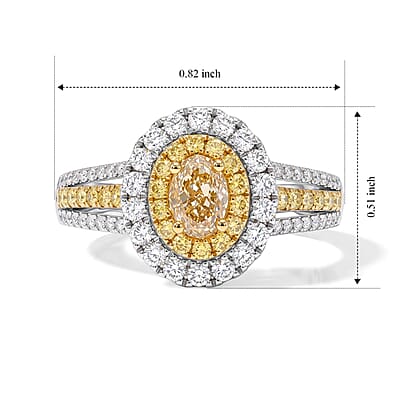 Modani Yellow and White Diamond 1.29 ctw Ring in 14K Yellow Gold (Size 5.0)