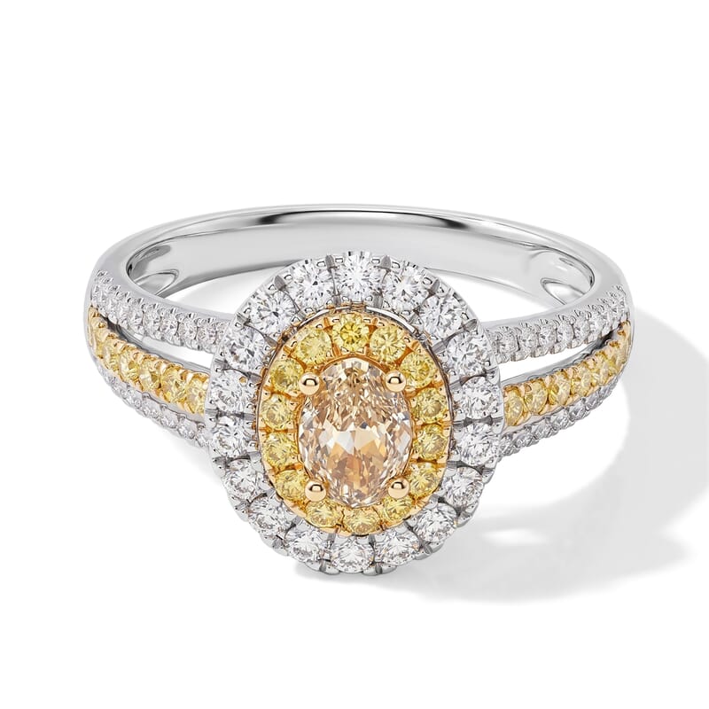 Modani Yellow and White Diamond G SI2 1.29 ctw Ring in 14K Yellow Gold (Size 7.0)