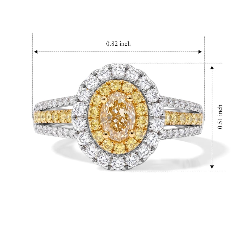 Modani Yellow and White Diamond G SI2 1.29 ctw Ring in 14K Yellow Gold (Size 7.0)