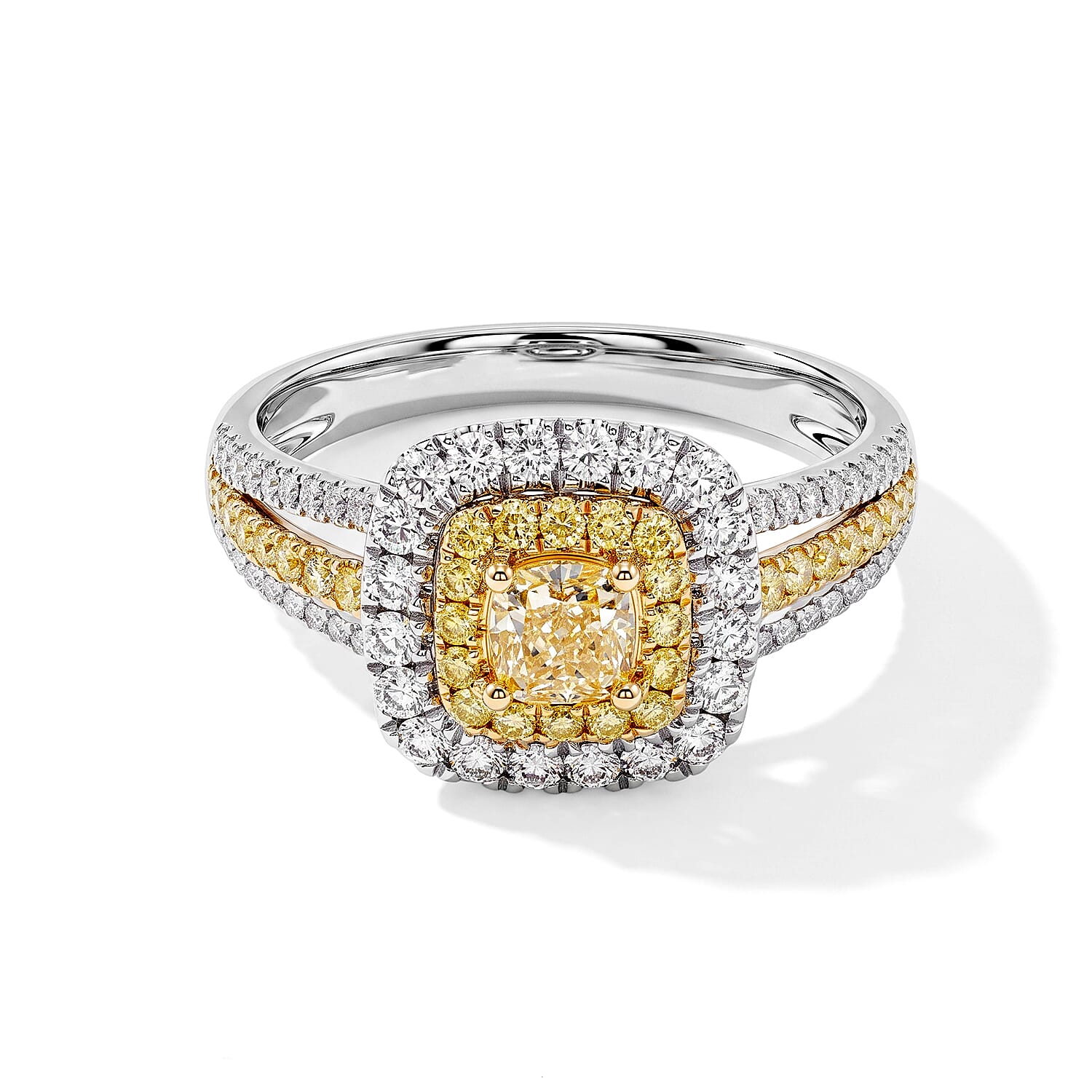 Modani Yellow and White Diamond 1.27 ctw Ring in 14K Yellow Gold (Size 5.0)