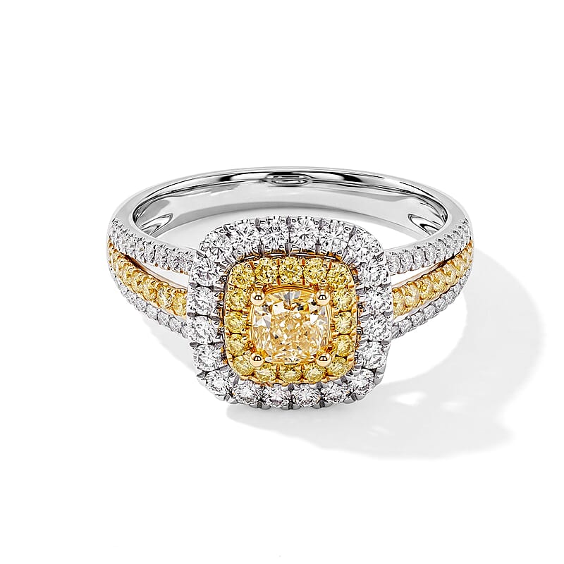 Modani Yellow and White Diamond 1.27 ctw Ring in 14K Yellow Gold (Size 5.0)
