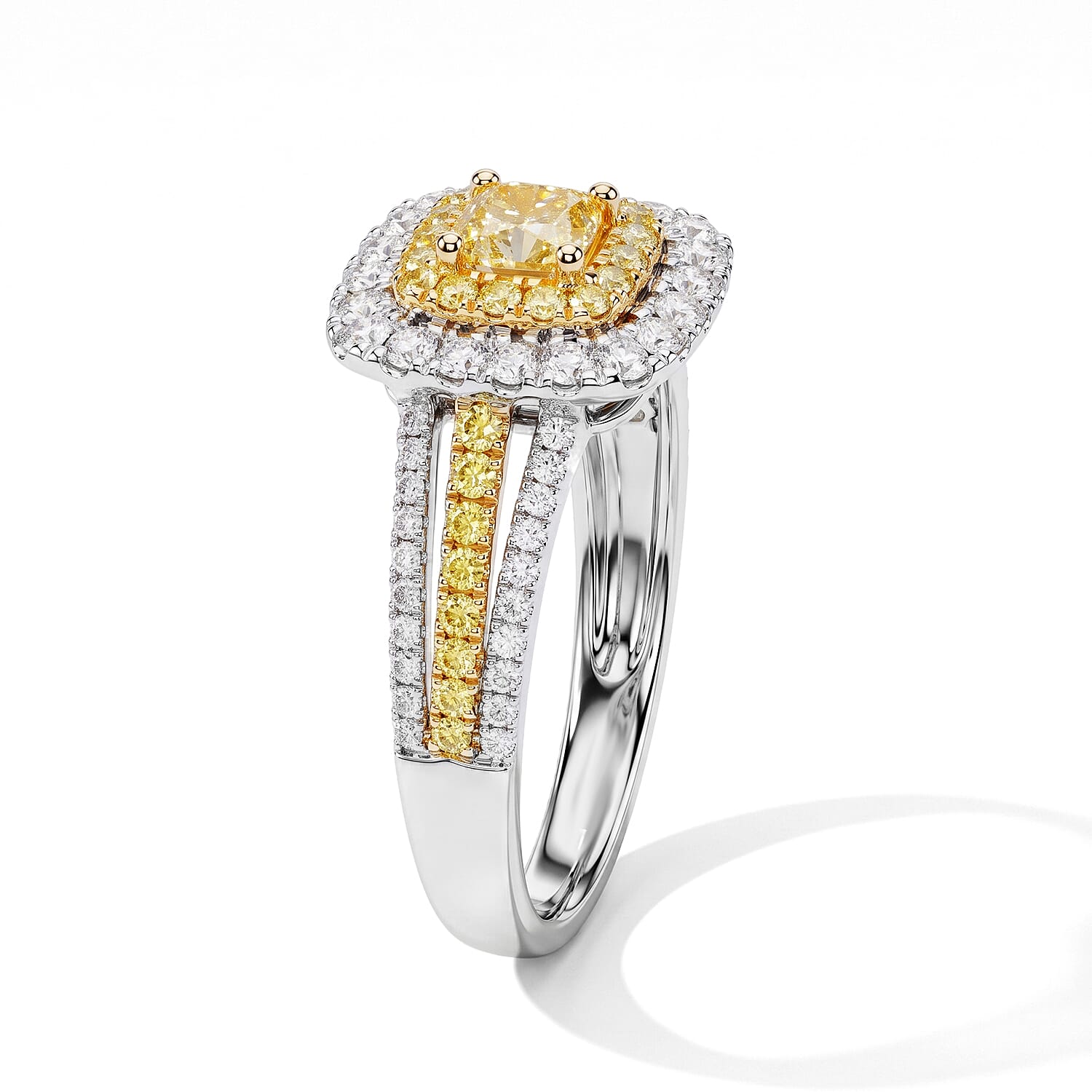 Modani Yellow and White Diamond 1.27 ctw Ring in 14K Yellow Gold (Size 5.0)
