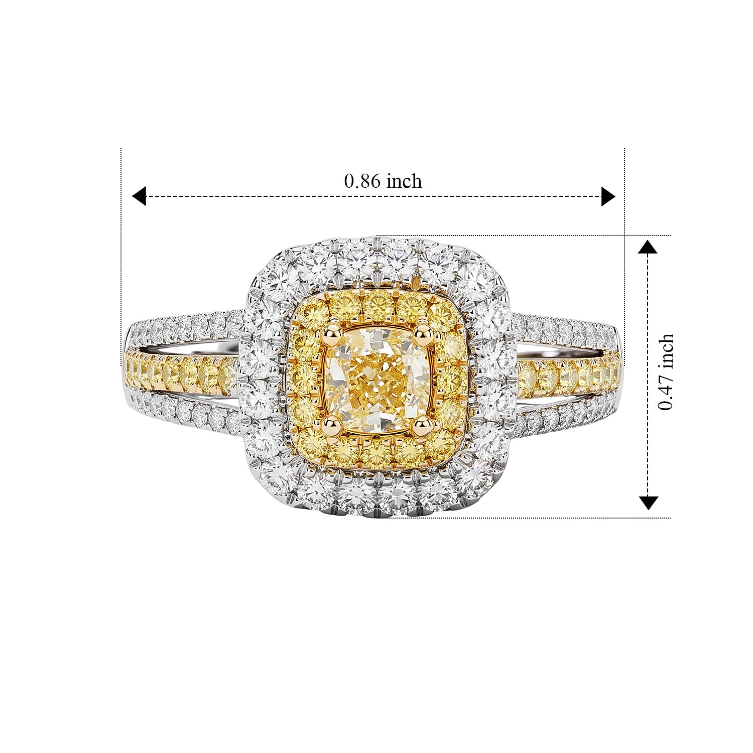 Modani Yellow and White Diamond 1.27 ctw Ring in 14K Yellow Gold (Size 5.0)