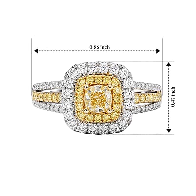 Modani Yellow and White Diamond 1.27 ctw Ring in 14K Yellow Gold (Size 5.0)